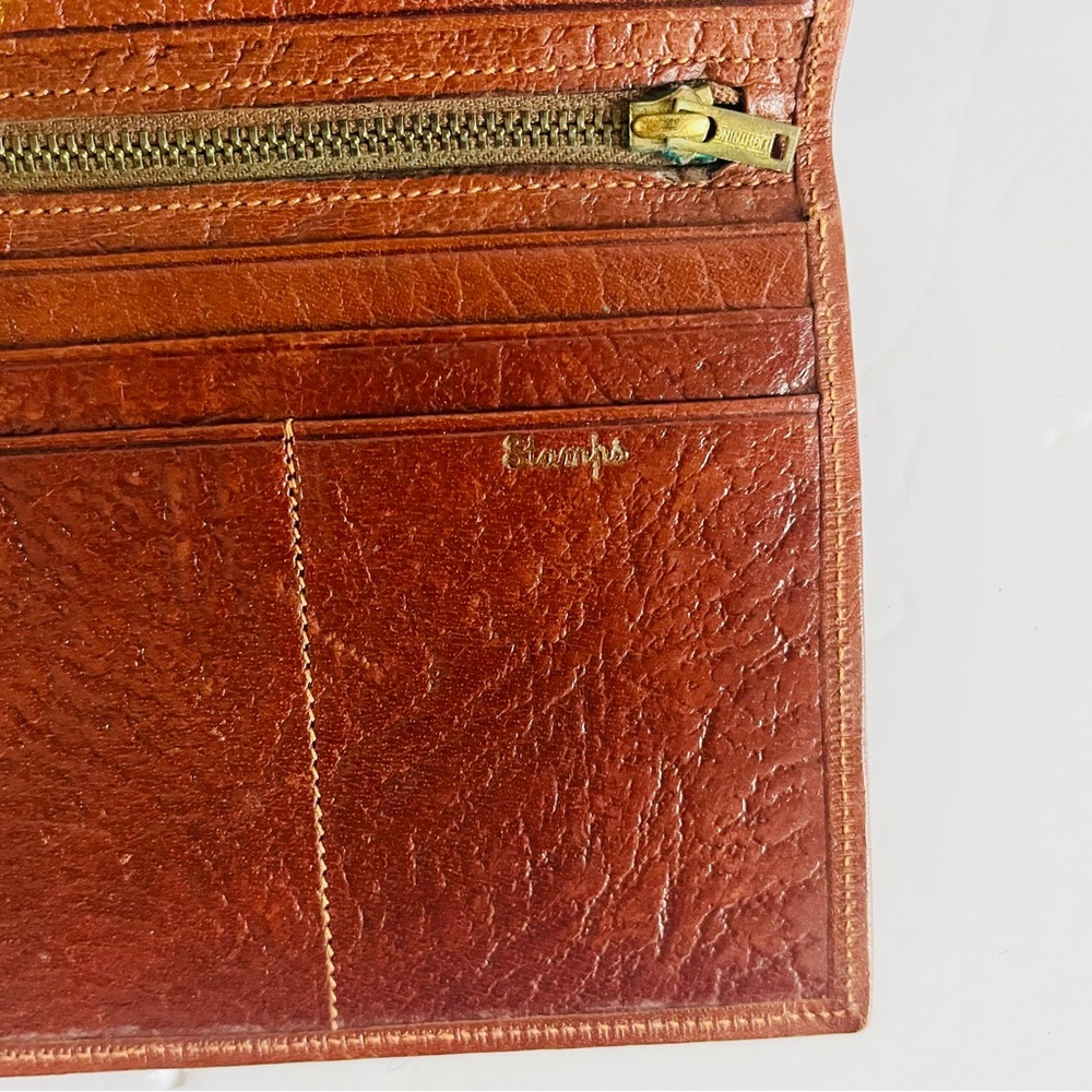 Vintage Leather Wallet + Princess Gardner Key Case Brown Green - Picture 3 of 15